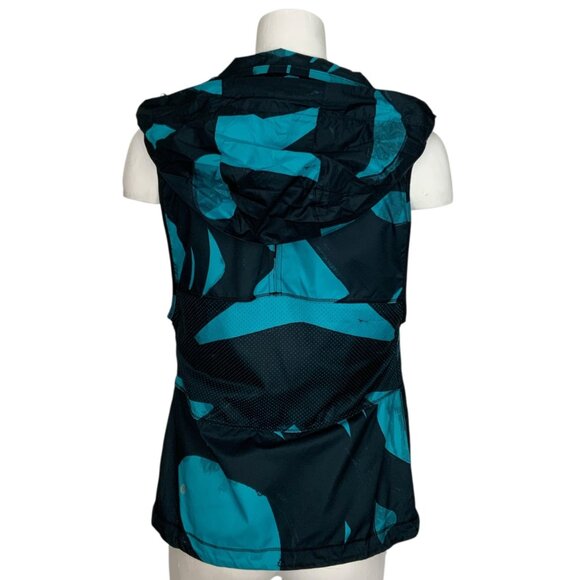 Lululemon Pack It Vest 4 Back Spin Stroke Peacock Blue Black Hooded - Picture 4 of 14